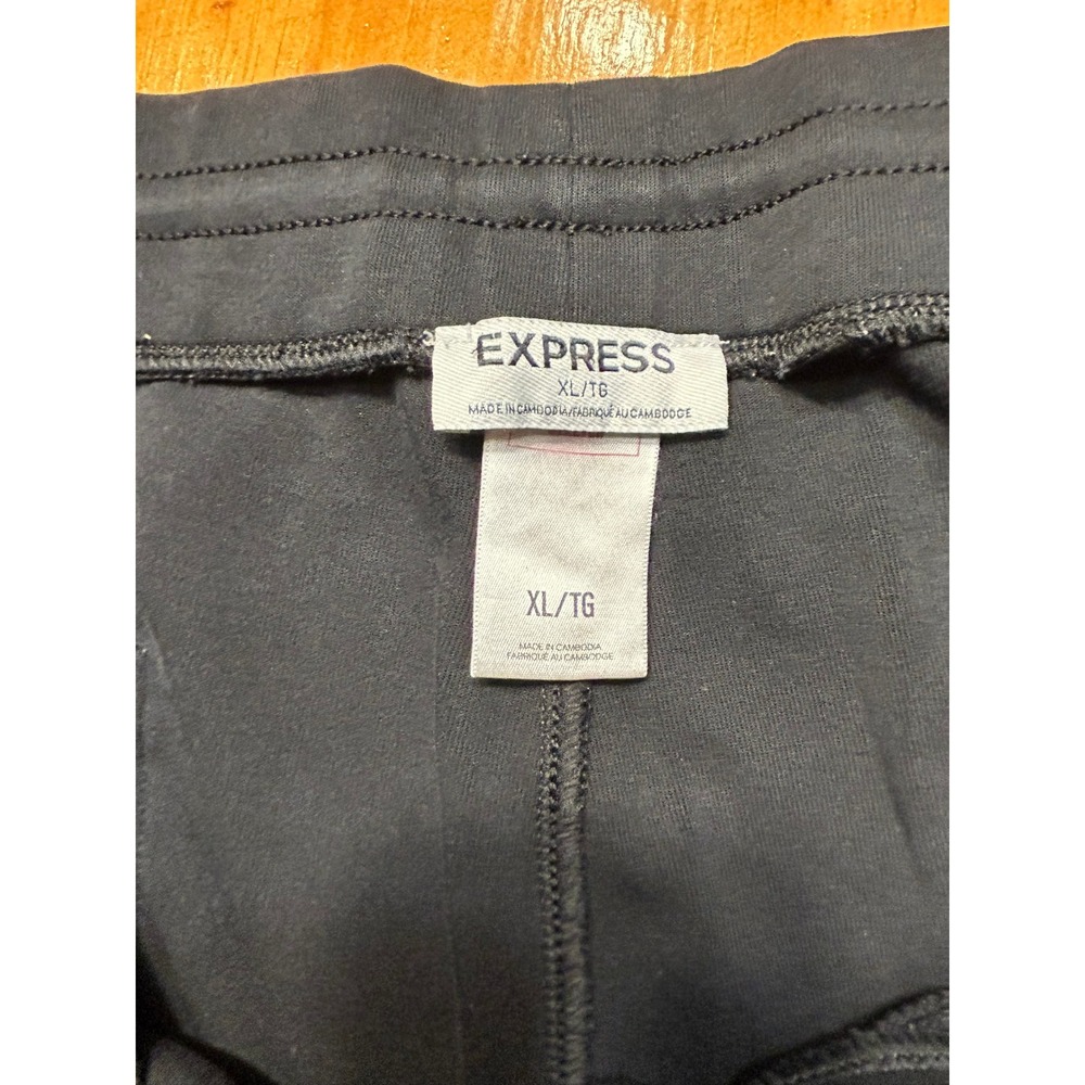 Express Womens XL Black Joggers Stripe 'Brand That Unites' Sweatpants Athletic - Picture 3 of 11